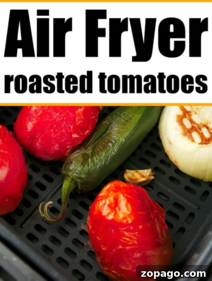 Air Fryer Roasted Tomatoes 8 A vibrant bowl of chunky homemade salsa with roasted tomatoes, onions, and cilantro.