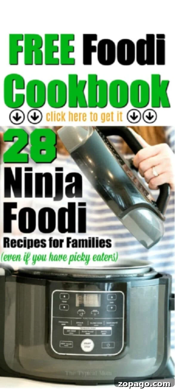 The Ultimate Free Ninja Foodi Recipe Guide 2 Free Ninja Foodi recipe book featuring a variety of dishes for chicken, beef, pork, and vegetables.