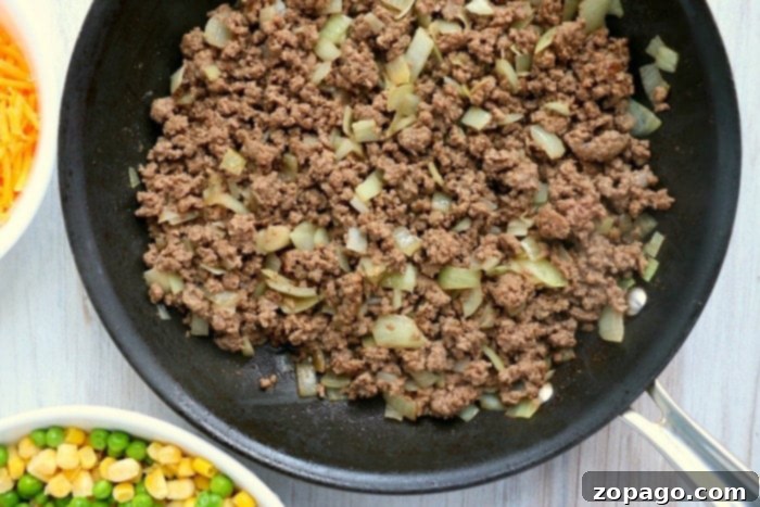 Hearty Ground Beef Tater Tot Casserole 4 ground beef