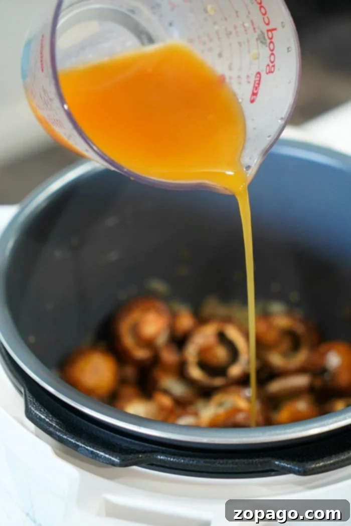 Perfect Instant Pot Mushrooms 13 A serving of the best sauteed mushrooms, a delicious side dish.