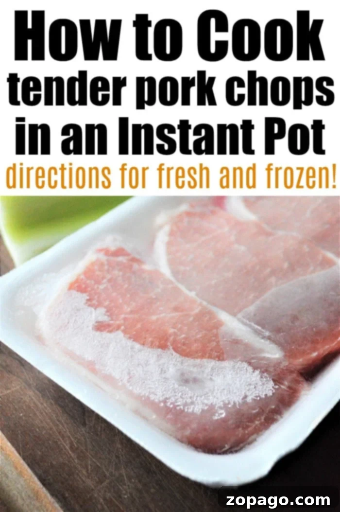 Easy No-Thaw Instant Pot Pork Chops 4 Pressure cooker frozen pork chops, tender and ready for a quick, healthy dinner