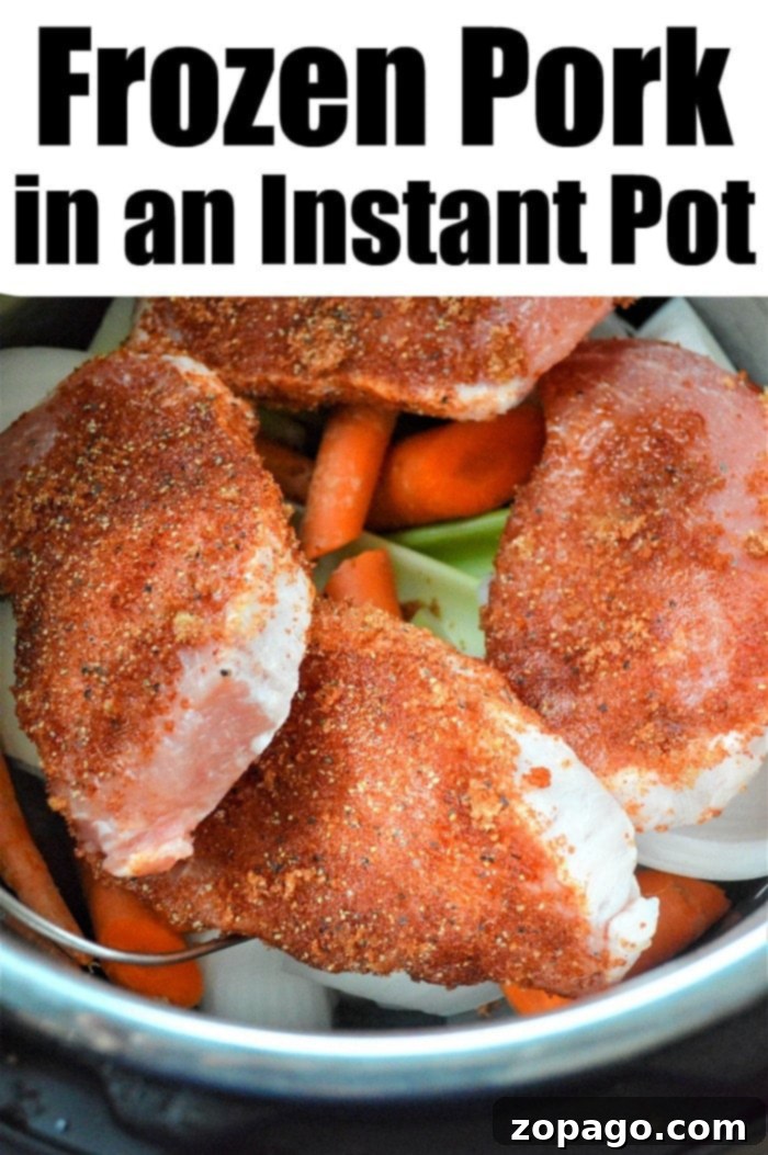 Easy No-Thaw Instant Pot Pork Chops 5 frozen pork in instant pot