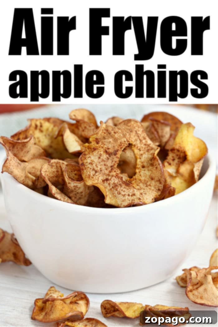 Crispy Air Fryer Apple Chips 7 A close-up shot of thinly sliced air fryer apples, showcasing their perfect texture.