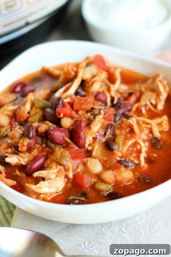 Hearty Instant Pot Chicken Chili 2 Instant Pot chicken chili, a hearty and healthy one-pot meal