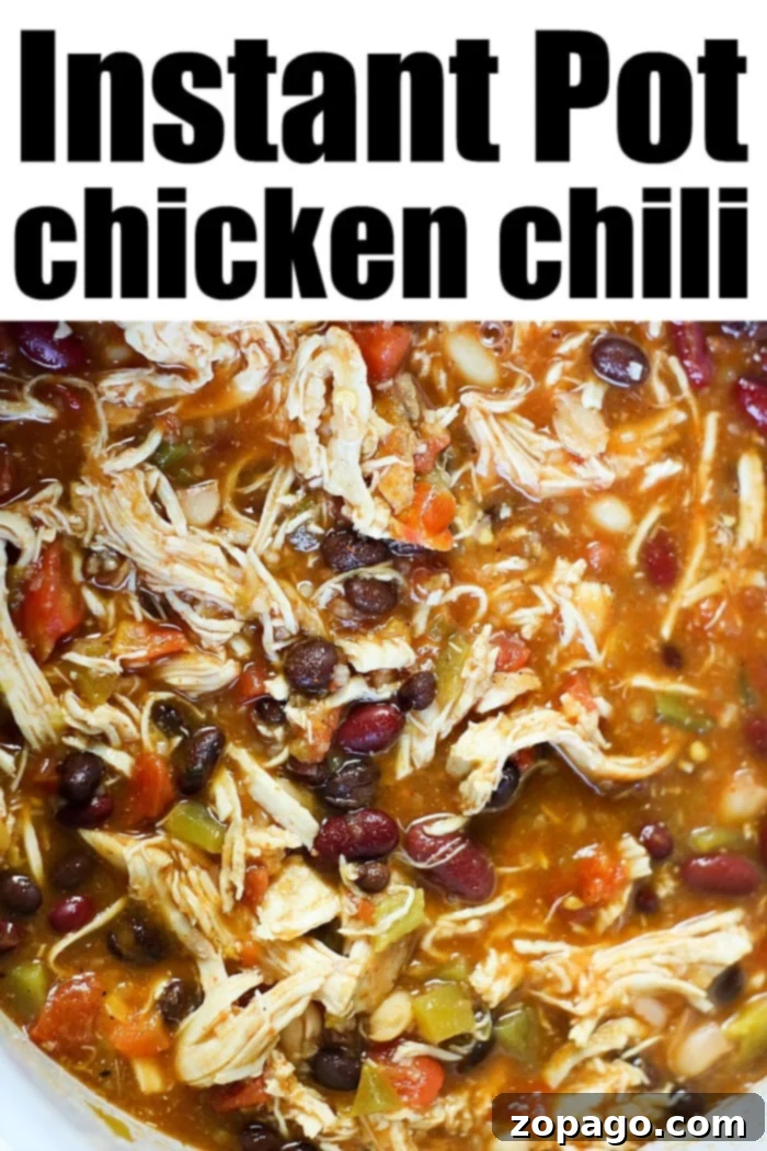 Hearty Instant Pot Chicken Chili 5 Hearty Instant Pot chicken chili recipe with a variety of ingredients