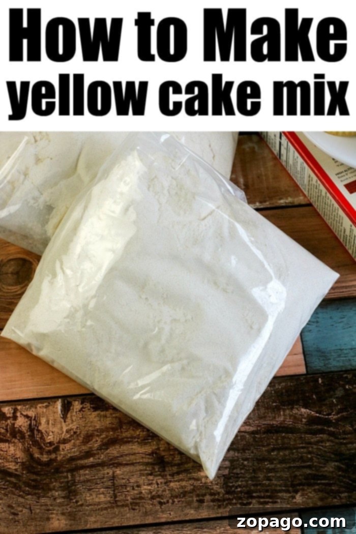 Classic Yellow Cake from a Mix 8 Homemade Yellow Cake Mix in a labeled mason jar