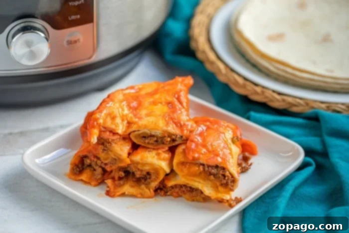 Effortless Instant Pot Enchiladas 8 homemade beef enchiladas
