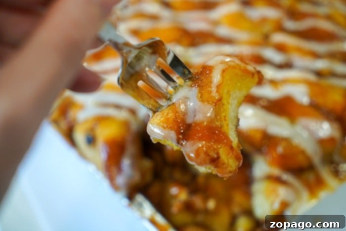 Dangerously Delicious Smoked Monkey Bread 8 Cinnamon roll monkey bread recipe, close-up of gooey texture and golden crust