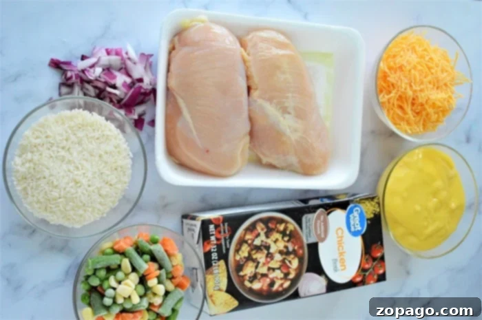 One-Pot Chicken Casserole 4 chicken rice casserole