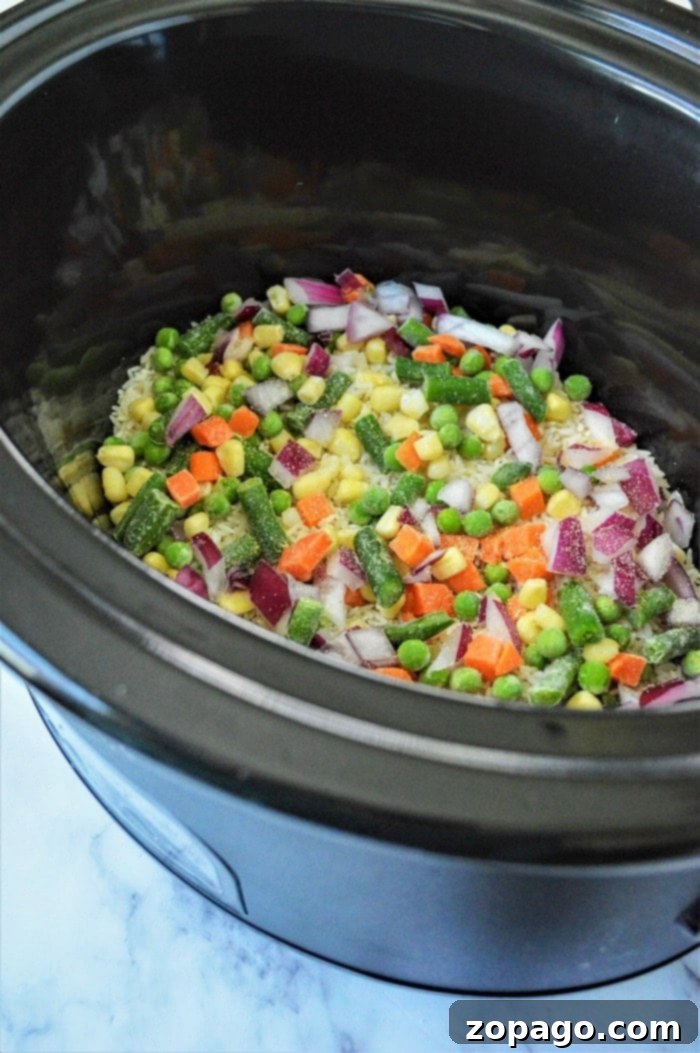 One-Pot Chicken Casserole 5 crockpot chicken vegetable rice