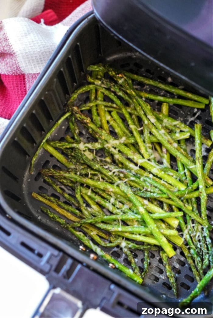 Perfectly Crispy Ninja Foodi Air Fryer Asparagus 2 asparagus in the air fryer