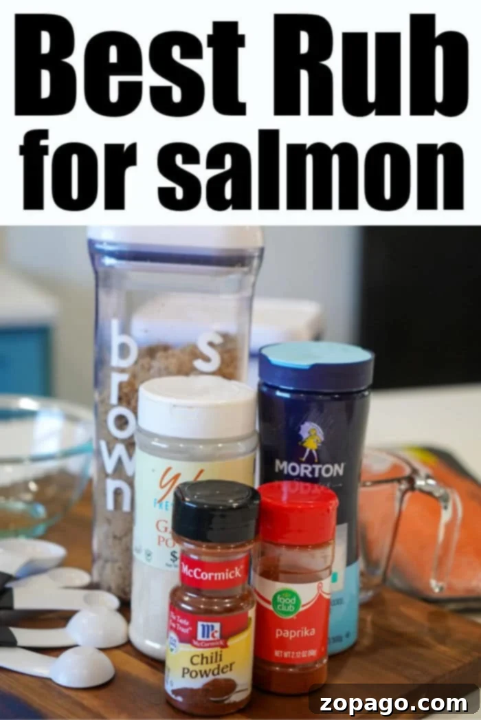 Zesty Herb Salmon Rub 4 A fresh salmon fillet generously seasoned with a vibrant dry rub mixture, ready for cooking to enhance its natural flavors.
