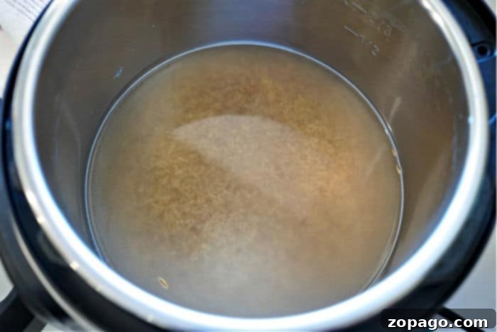 Perfect Instant Pot Brown Rice 5 Rinsing brown rice in the Instant Pot liner