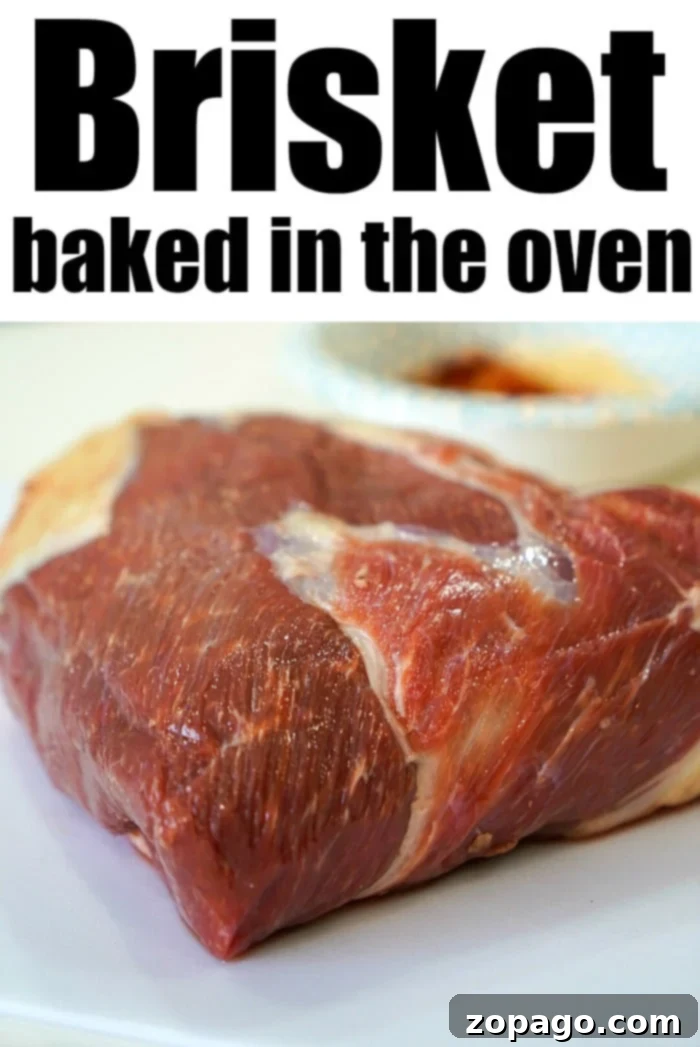 Petite Brisket Perfection 3 Oven Baked Brisket - Delicious oven baked brisket with a rich dry rub and sauce, ready to be sliced and served.