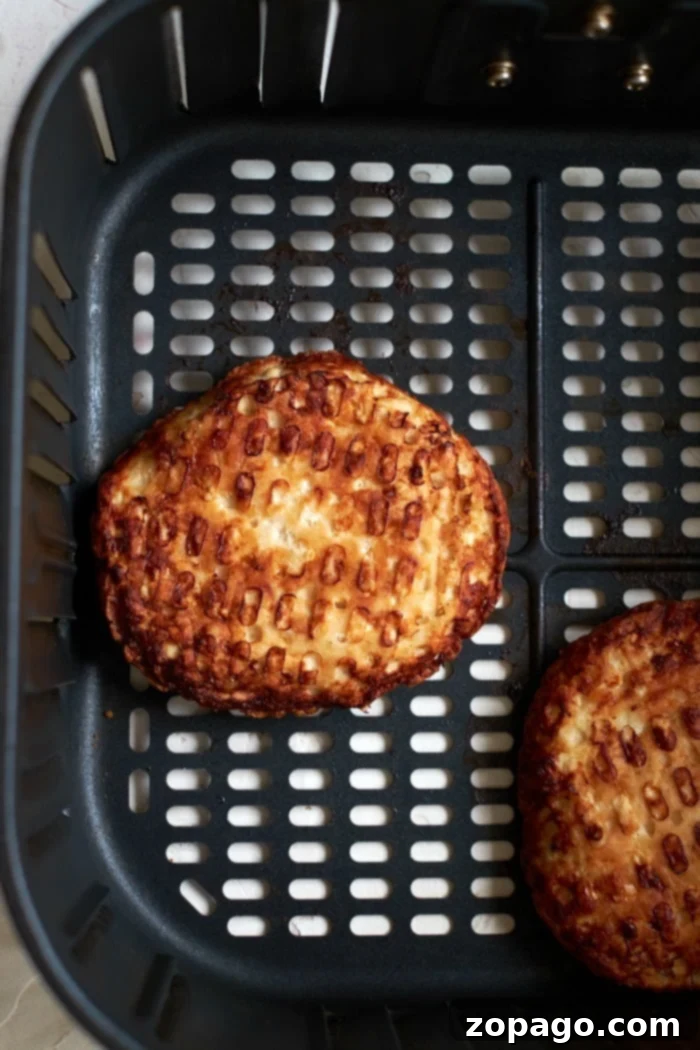 Perfect Air Fryer Frozen Turkey Burgers 4 Frozen Turkey patty in Air Fryer