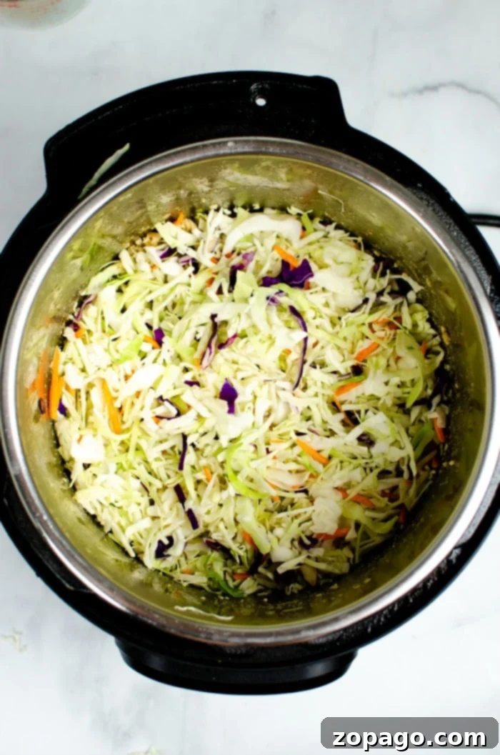 Instant Pot Egg Roll Bowl 3 egg roll in a bowl