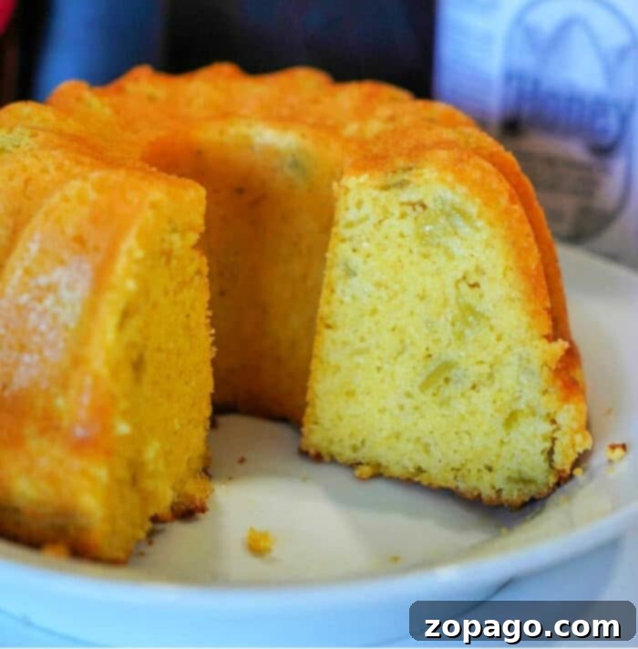 Perfect Air Fryer Cornbread 2 Delicious golden-brown air fryer cornbread in a bundt pan, ready to be served