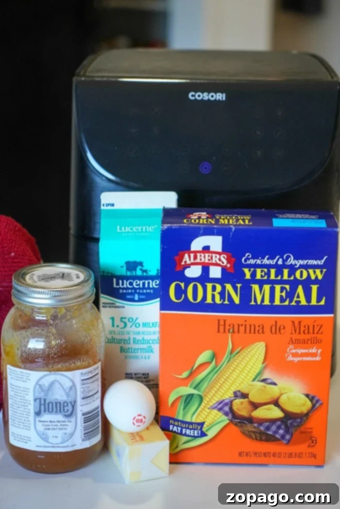 Perfect Air Fryer Cornbread 4 Perfectly baked air fryer cornbread in a bundt pan, showcasing its golden crust