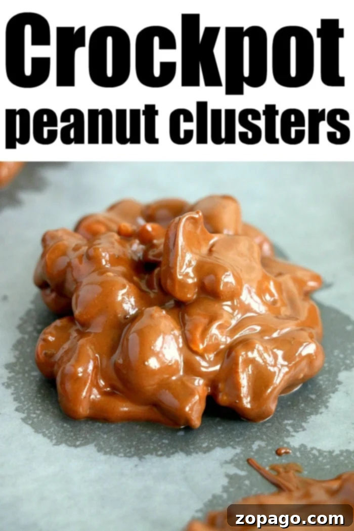 Slow Cooker Peanut Delights 4 Ingredients for Crockpot Peanut Clusters, including almond bark, chocolate chips, German chocolate, and peanuts, ready for slow cooking