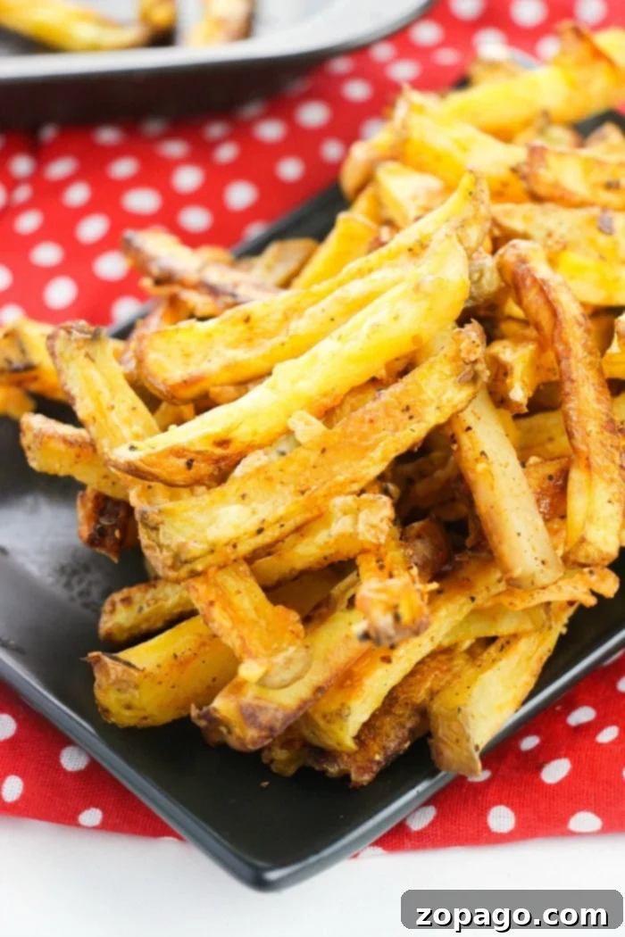Perfect Bake Time for Fries at 400F 8 A close-up of crispy homemade French fries seasoned to perfection.