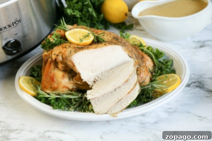 Tender Slow Cooker Turkey Crown 6 turkey breast in crockpot
