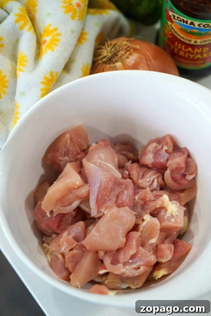 Sticky Sweet Air Fryer Teriyaki Chicken 5 Ninja Foodi teriyaki chicken served with rice
