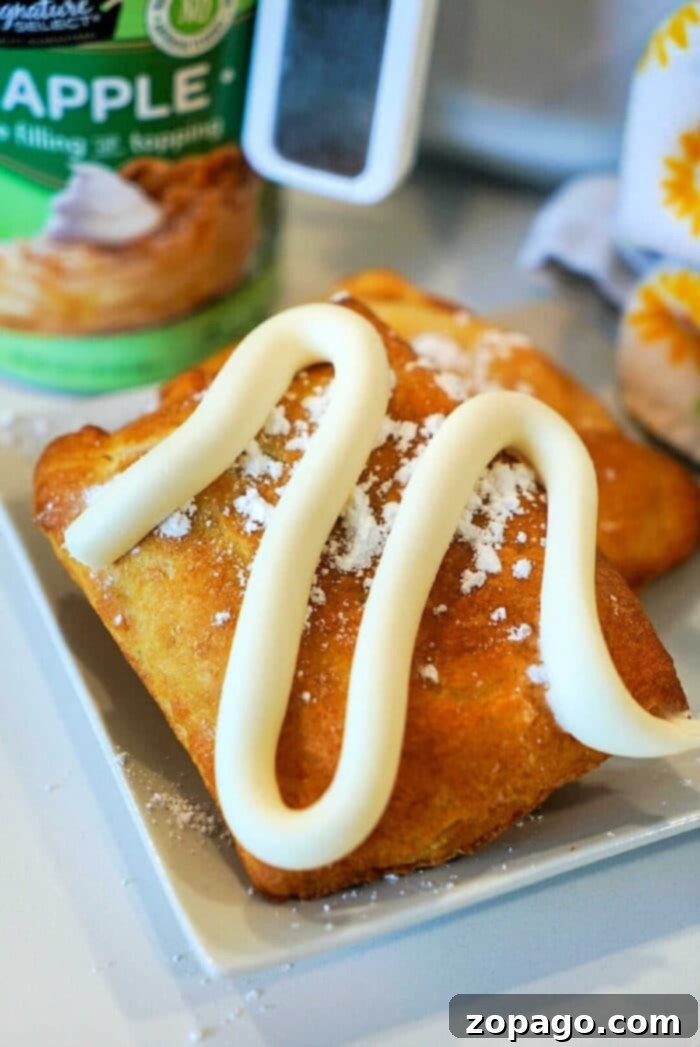 air fryer apple turnovers ready to be served