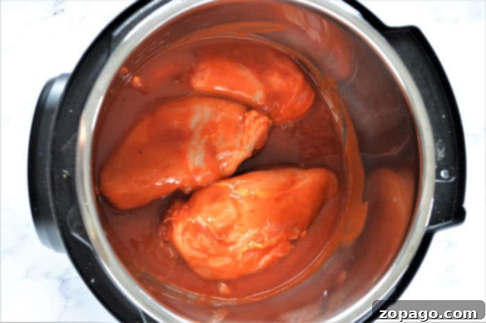 Quick Instant Pot Buffalo Chicken 8 shredded chicken