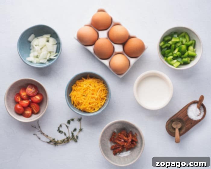 Air Fryer Quiche Perfection 4 Frittata ingredients