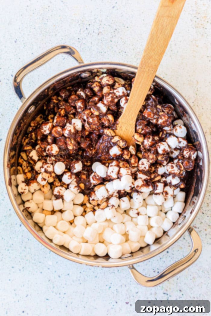 Decadent No-Bake Chocolate Marshmallow Bars 5 Close-up of a delightful S'mores bar recipe, highlighting the gooey marshmallows, rich chocolate, and crunchy graham cracker elements
