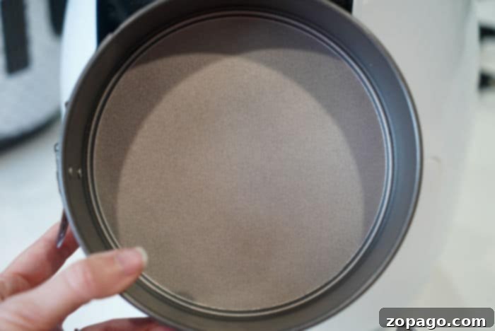 Warm Gooey Pizookie Bliss 4 A 7-inch springform pan, ideal for baking Pizookies in an air fryer or oven.