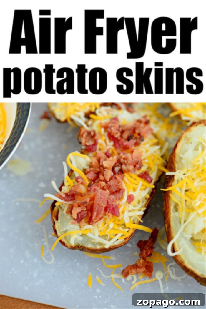 Crispy Air Fryer Potato Skins 5 Air fryer potato skins, golden and crisp, ready to be filled