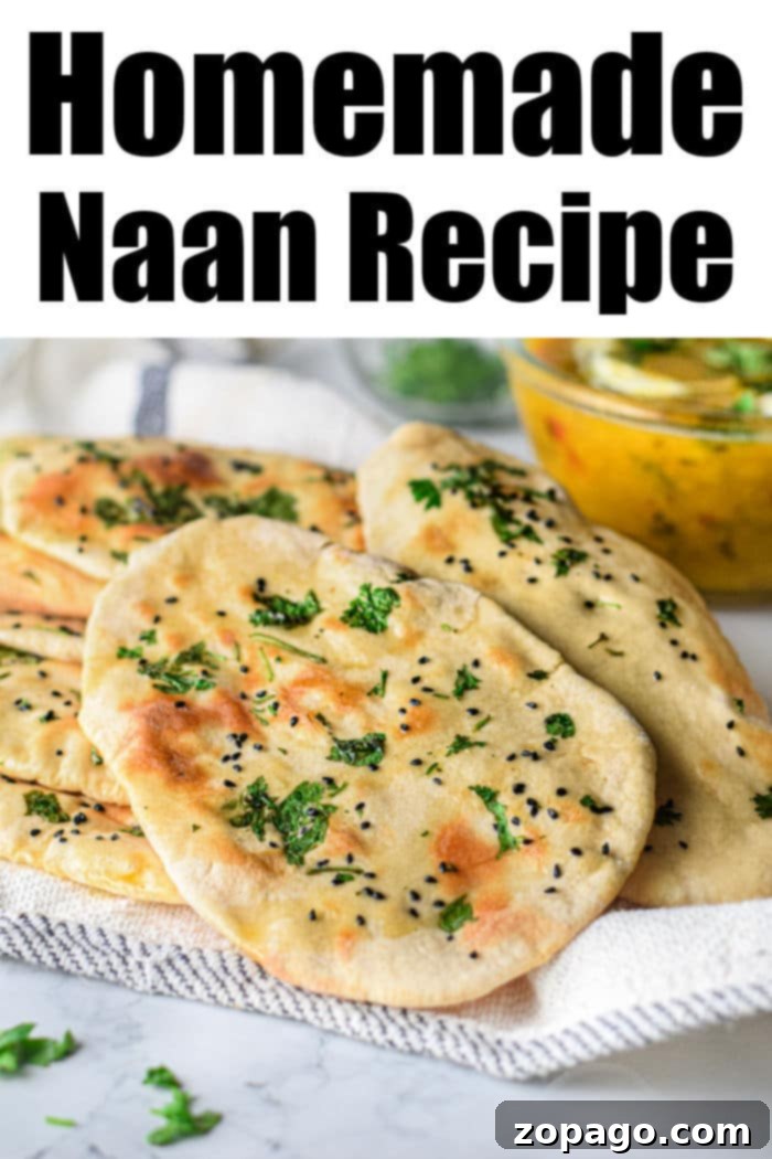 Homemade Air Fryer Naan Bread 9 Two pieces of golden-brown, easy naan bread recipe, sprinkled with herbs, on a light background.