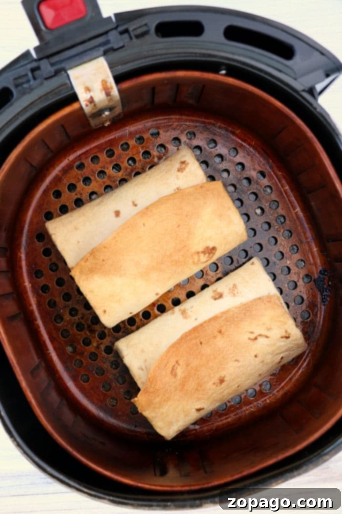Crispy Air Fryer Chicken Chimichangas 9 air fryer burritos