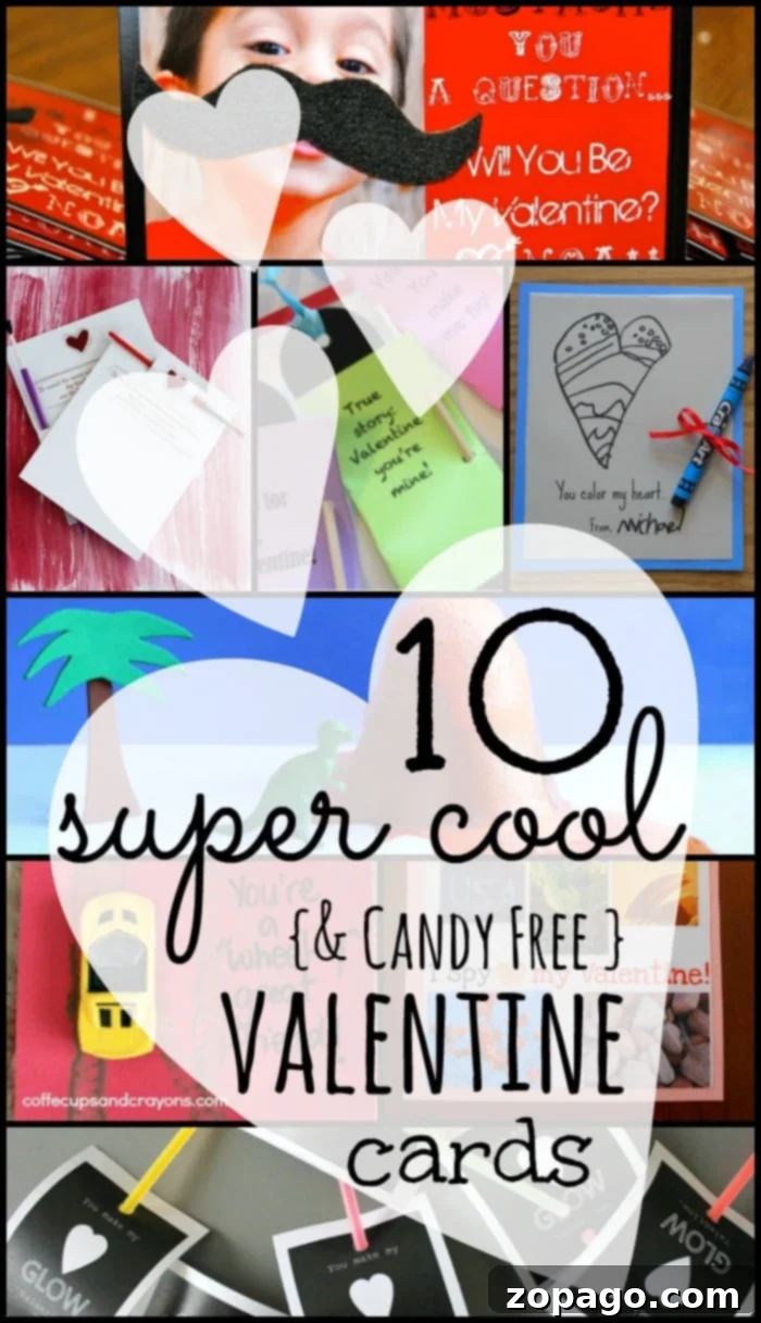 Free Valentine printables for kids, featuring candy-free ideas. Collection of free printable Valentine cards and tags for kids, suitable for candy-free classroom exchanges.