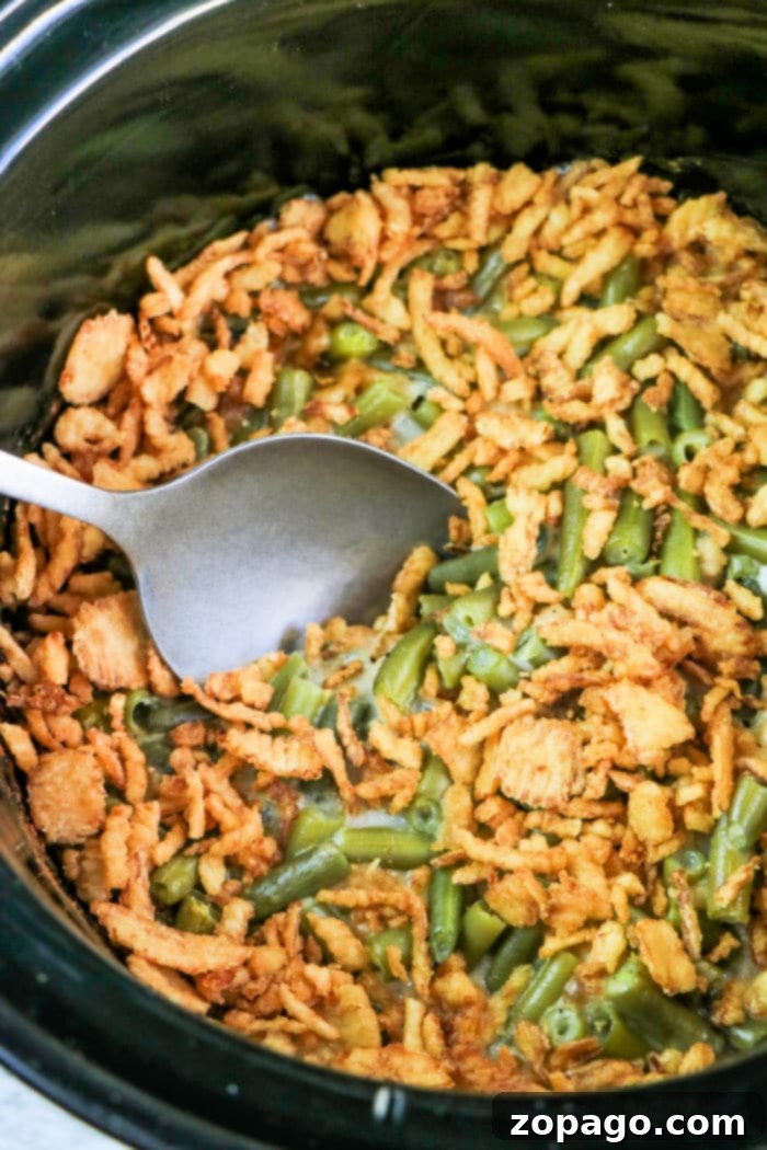 Effortless Slow Cooker Green Bean Casserole 6 green bean casserole crockpot