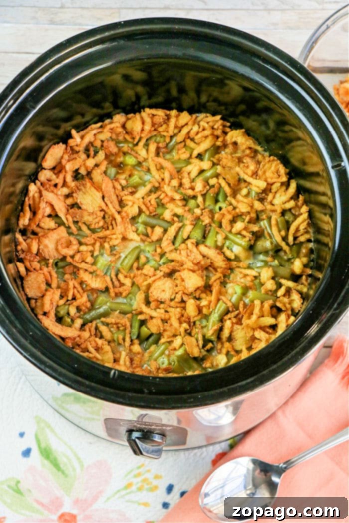 Effortless Slow Cooker Green Bean Casserole 8 green bean casserole slow cooker