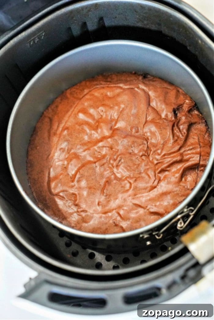 Easy Air Fryer Brownies 7 Small batch of rich, dark air fryer brownies on a cutting board.