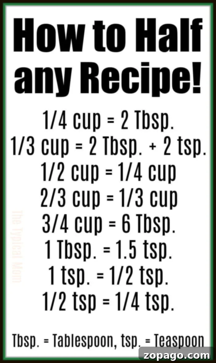 Halving Recipes Made Easy 2 Effortlessly half any recipe with our guide, featuring cup, tablespoon, and teaspoon conversions, plus handy cooking abbreviations.