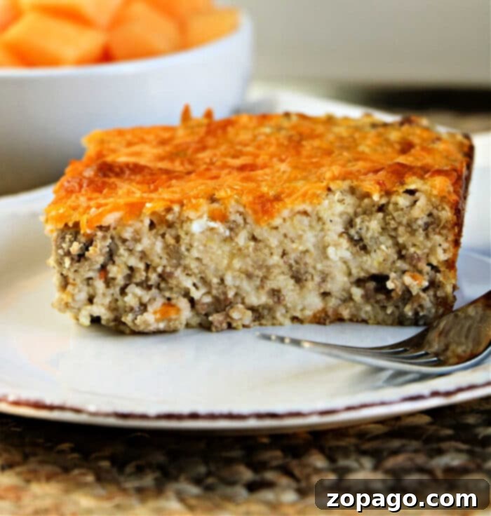 Cheesy Grits Bake 2 Delicious Quaker grits casserole recipe with sausage and cheese, a perfect Southern brunch dish.
