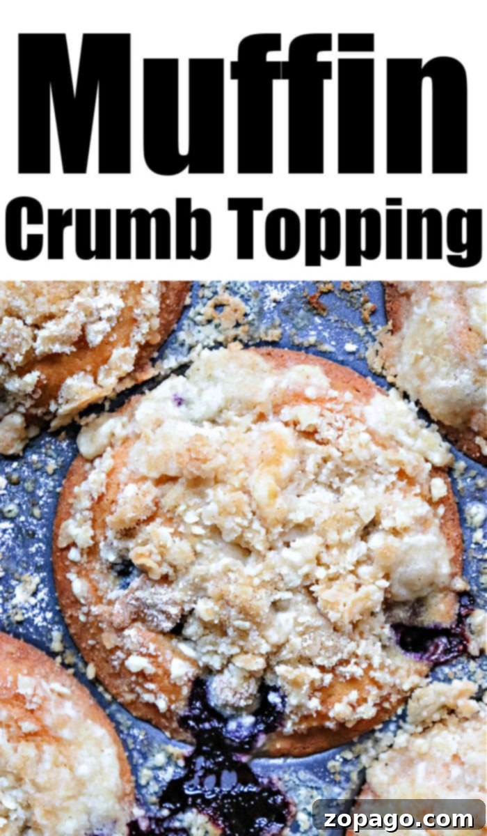 Crunchy Muffin Streusel 9 Close-up of golden muffin crumb topping, showcasing its irresistible texture.