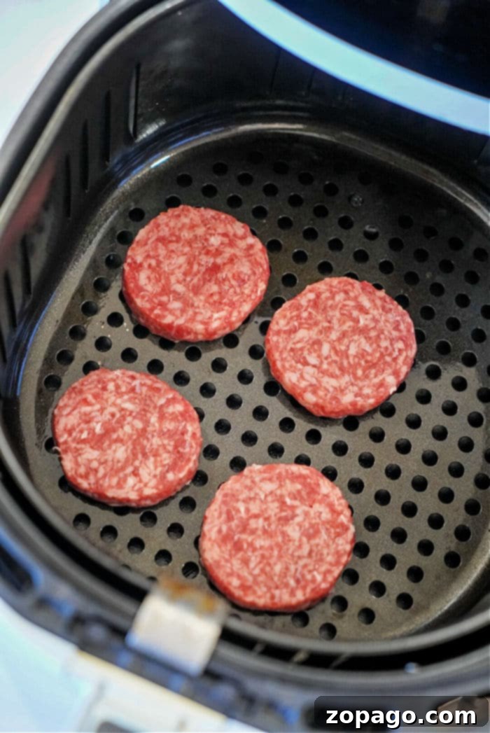 Easy Air Fryer Sausage Patties 4 Perfectly cooked Sausage Patties in Air Fryer