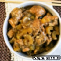 Instant Pot Pepper Chicken, a close-up of the finished dish.