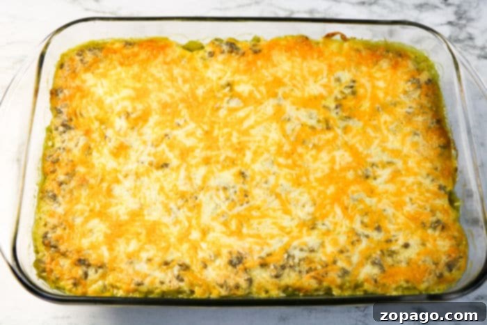 Cheesy Chile Relleno Bake 6 Hearty Chili Casserole with various toppings ready to be served