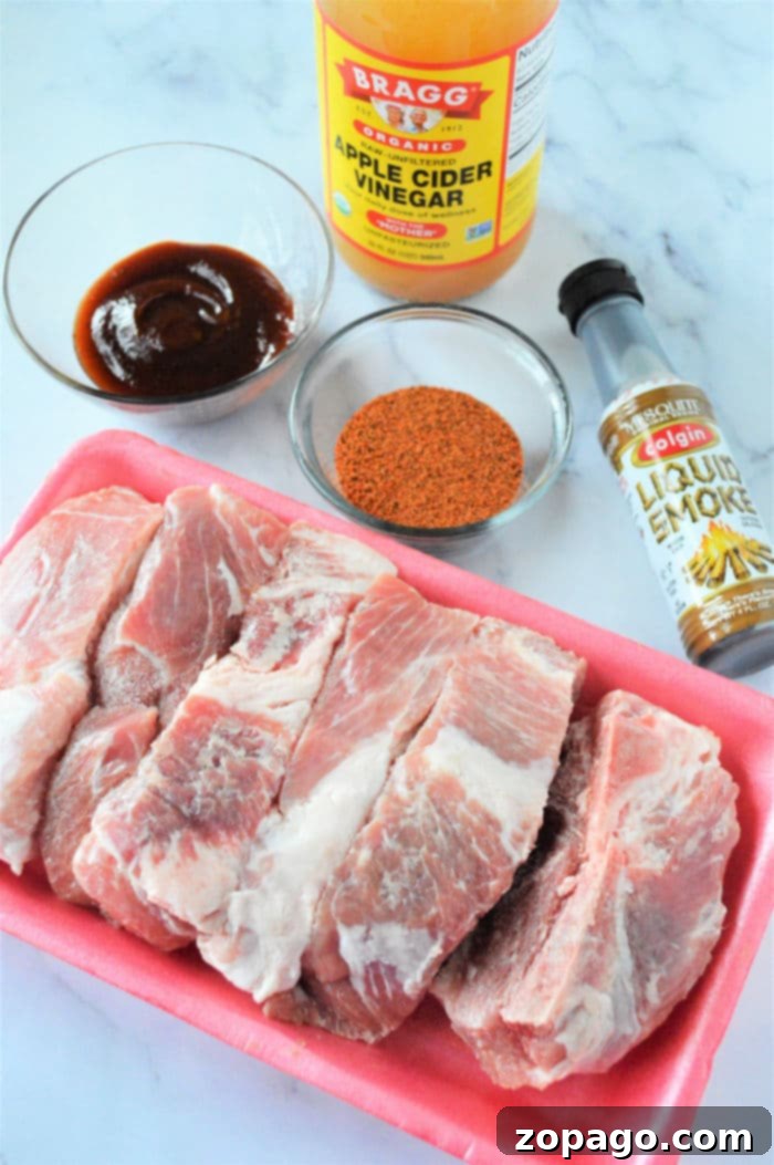 Instant Pot Country Style Pork Ribs 4 instant pot country ribs - Raw country style pork ribs before cooking.