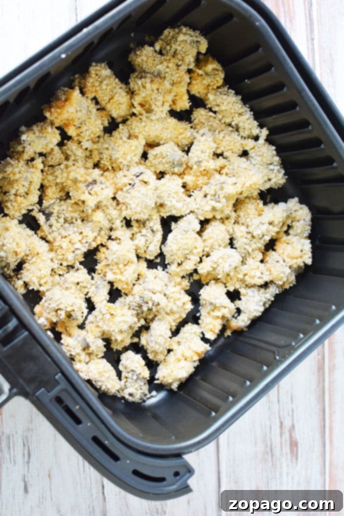 Crispy Air Fryer Oysters 9 Ninja Foodi air fryer oysters, showing the crispy texture.