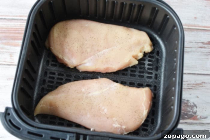 Juicy Air Fryer BBQ Chicken Breast 4 Air Fryer Chicken breast with BBQ sauce, tender and juicy, ready to be served.