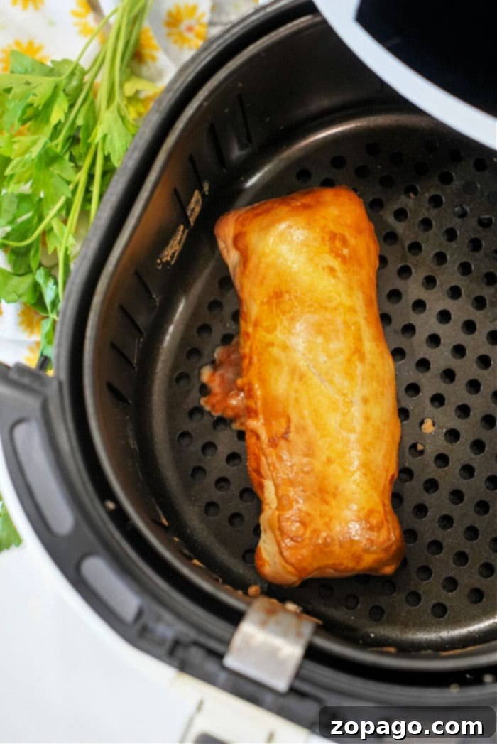 Homemade Handheld Delights 9 homemade hot pocket in air fryer, showing perfect golden brown crust