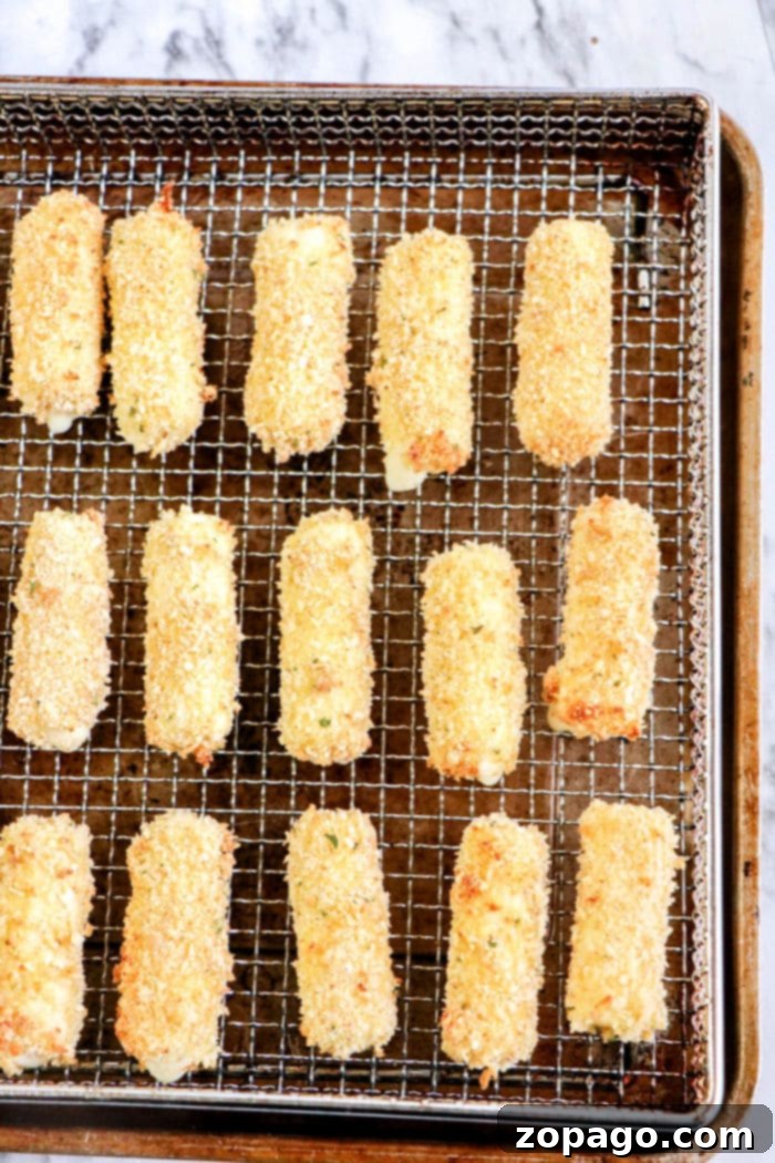 Crispy Homemade Air Fryer Mozzarella Sticks 9 Platter of homemade Air Fryer Mozzarella Sticks