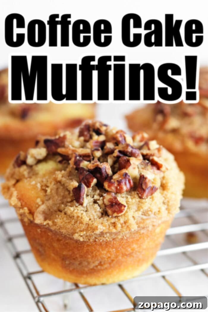 A stack of delicious Coffee Cake Muffins, ready to be enjoyed.